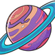Colorful Saturn Planet Embroidery Design, Instant Download
