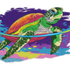 Colorful Sea Turtle Embroidery Design, Ocean Animal Machine Pattern, Instant Download