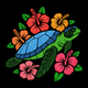 Colorful Sea Turtle Embroidery Design, Machine Embroidery Pattern, Instant Download