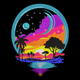 Colorful Sunset Landscape Embroidery Design, Instant Download
