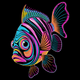 Colorful Tropical Fish Embroidery Design, Instant Download
