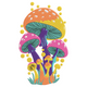 Colorful Mushroom Embroidery Design, Instant Download
