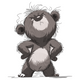 Confident Standing Bear Embroidery Design, Instant Download