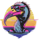Cool Bird with Sunglasses Embroidery Design, Instant Download