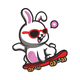 Cool Bunny on Skateboard Embroidery Design, Instant Download