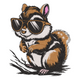 Cool Chipmunk Embroidery Design, Kids Animal Pattern, Instant Download