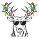 Cool Christmas Deer Embroidery Design, Instant Download