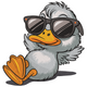 Cool Duck with Sunglasses Embroidery Design, Instant Download