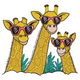 Cool Giraffe Family Embroidery Design, Instant Download