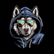 Cool Husky Hoodie Embroidery Design, Instant Download