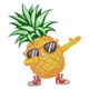 Cool Pineapple Dabbing Embroidery Design, Instant Download