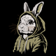 Cool Rabbit Hoodie Embroidery Design, Hipster Bunny Fashion Pattern