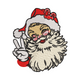Cool Santa Peace Sign Embroidery Design, Instant Download