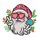 Cool Santa with Heart Glasses Embroidery Design, Instant Download