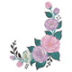 Corner Floral Bouquet Embroidery Design, Instant Download