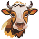 Cow Head Embroidery Design, Instant Download
