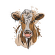 Cow Head Sketch Embroidery Design, Instant Download