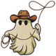 Cowboy Ghost Embroidery Design, Halloween Pattern, Instant Download