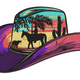 Cowboy Hat Desert Scene Embroidery Design, Instant Download