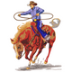 Cowboy Roping Horse Embroidery Design, Instant Download