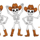 Cowboy Skeleton Trio Embroidery Design, Instant Download