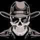 Cowboy Skull Sunglasses Embroidery Design, Western Halloween Outlaw Pattern, Instant Download