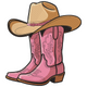 Cowgirl Boots with Hat Embroidery Design, Instant Download