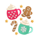 Cozy Christmas Embroidery Design, Hot Cocoa Gingerbread Holiday, Instant Download