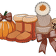 Cozy Fall Pumpkin Boots Embroidery Design, Instant Download