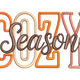 Cozy Season Embroidery Design, Fall Block Letter Script Pattern, Instant Download