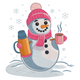 Cozy Snowman Coffee Embroidery Design, Winter Thermos Mug Pattern, Instant Download