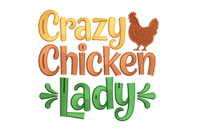 Crazy Chicken Lady Embroidery Design, Machine Embroidery Pattern, Instant Download