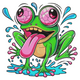 Crazy Frog with Big Eyes Embroidery Design, Instant Download