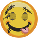 Crazy Stitched Smile Emoji Embroidery Design, Instant Download
