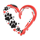 Creative Dog Paw Heart Embroidery Design, Pet Love Machine Embroidery, Instant Download