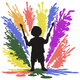 Creative Kid Paint Splash Embroidery Design, Instant Download