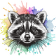 Creative Raccoon Embroidery Design, Instant Download