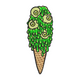 Creepy Eyeball Slime Ice Cream Embroidery Design, Instant Download