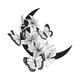 Crescent Moon Floral Butterfly Embroidery Design, Instant Download