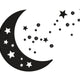Crescent Moon Star Embroidery Design, Instant Download