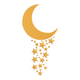 Crescent Moon Star Embroidery Design, Fantasy Night Sky Machine Embroidery Pattern, Instant Download