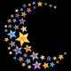 Crescent Moon with Stars Embroidery Design, Instant Download