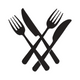 Crossed Cutlery Embroidery Design, Instant Download