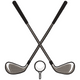 Crossed Golf Clubs Embroidery Design V2, Instant Download