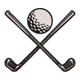 Crossed Golf Clubs with Ball Embroidery Design, Instant Download
