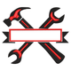 Crossed Tools Banner Embroidery Design, Instant Download