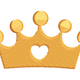 Crown Heart Embroidery Design, Instant Download