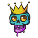 Crowned Skull Embroidery Design, Gothic King Skull Pattern, Instant Download