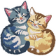 Cuddling Kittens Embroidery Design, Instant Download