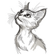 Curious Cat Sketch Embroidery Design, Instant Download